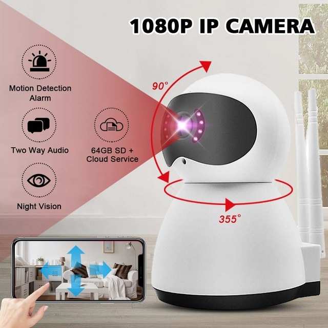 Dagaanbieding - Full HD Home Security IP 360° WIFI IP-1080p beveiligingscamera, met 2 weg Audio, en met Nachtzicht dagelijkse koopjes